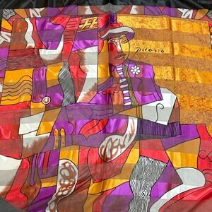 Vintage Picasso Colorful man Abstract Scarf